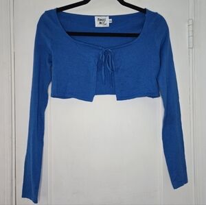 Princess Polly Blue Y2K Cropped Cardigan - S/M